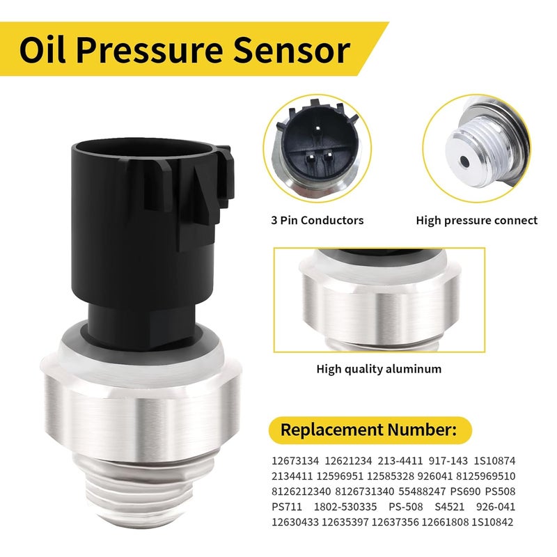 ZmingTek Oil Pressure Sensor Switch with Filter Socket Replacement for Chevy Chevrolet Silverado 1500 2500 3500 Express Avalanche Camaro Tahoe Colorado Cruze Equinox Suburban GMC (926-041 (2009-2020)) - Image 2